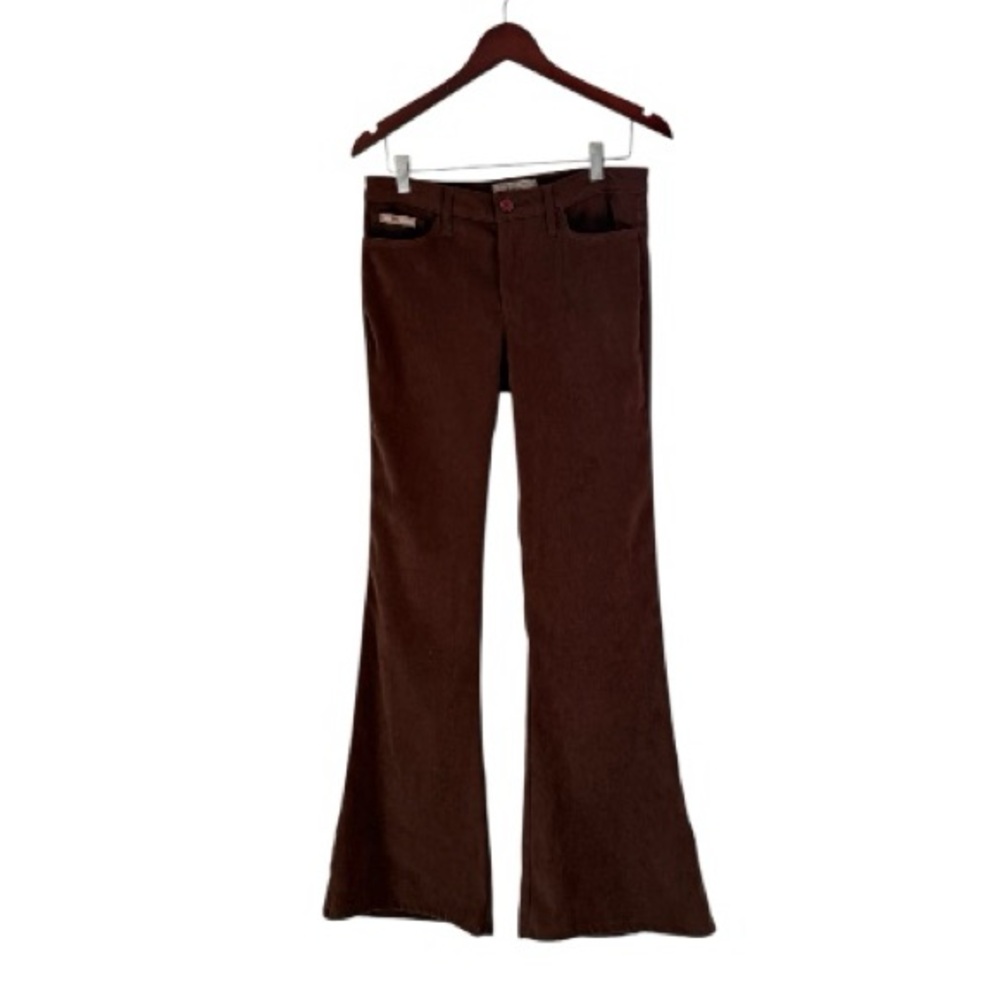 LEI Brown Sueded Fabric Low-rise Flare pants 90s vintage